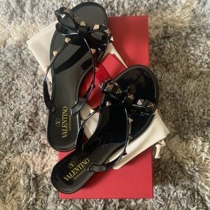 Valentino Rockstud Jelly Thong Sandals